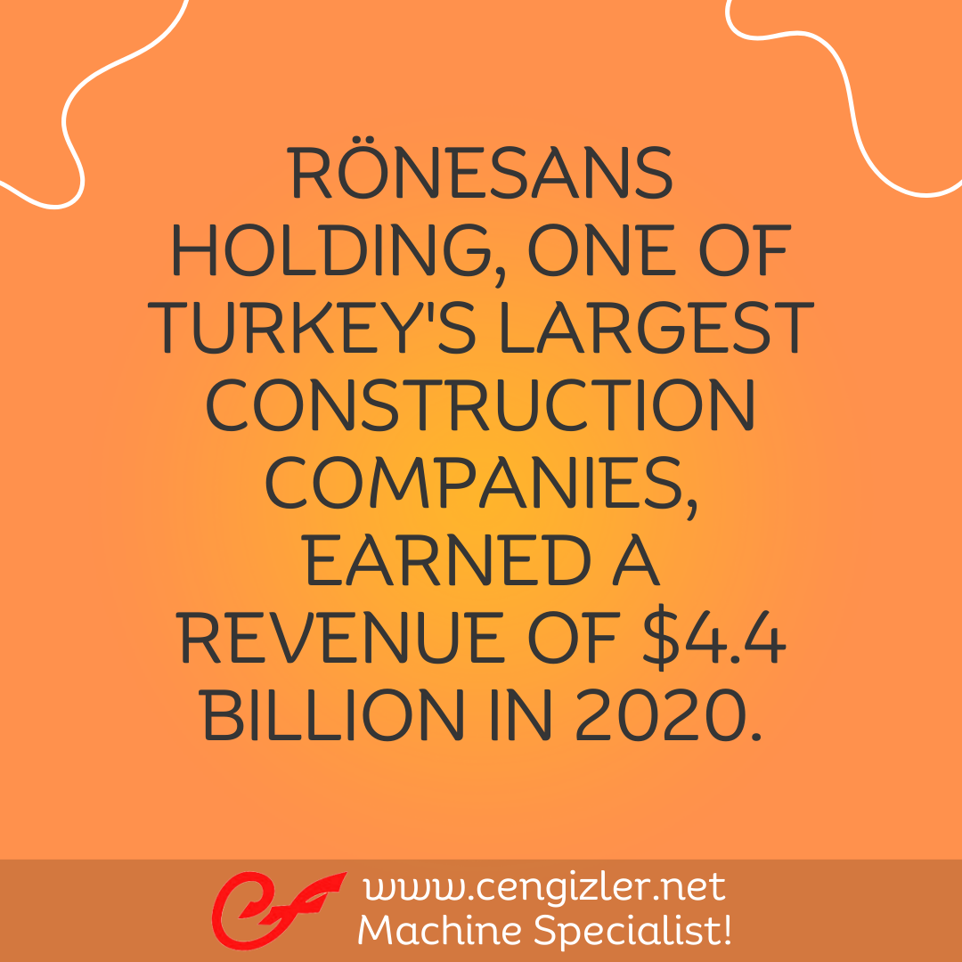 4 Rönesans Holding, one of Turkey's largest construction companies, earned a revenue of $4.4 billion in 2020